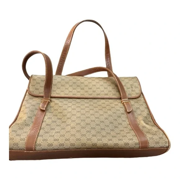 Gucci Micro GG Monogram Top Handle Bag Vintage Brown - Picture 7 of 11
